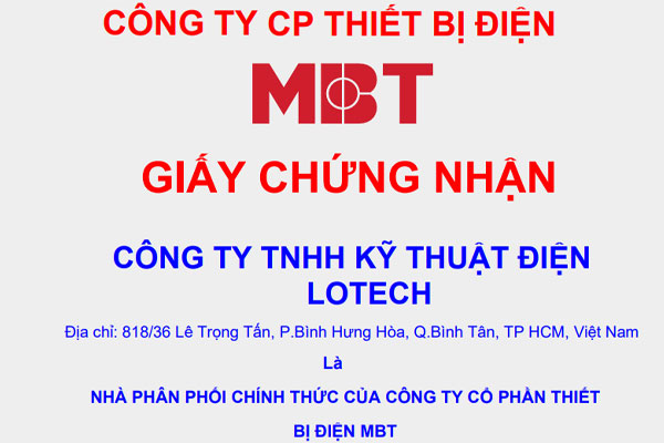 Lotech Phân Phối Máy Biến Áp MBT Miền Nam - Báo Giá Đại Lý MBT CK Cao