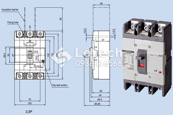 Bản vẽ cấu tạo át khối LS ABN203c 