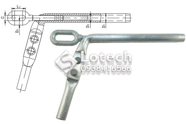 Bản vẽ cấu tạo khóa néo ép cho dây ACSR