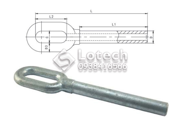 Bản vẽ cấu tạo khóa néo ép dây chống sét