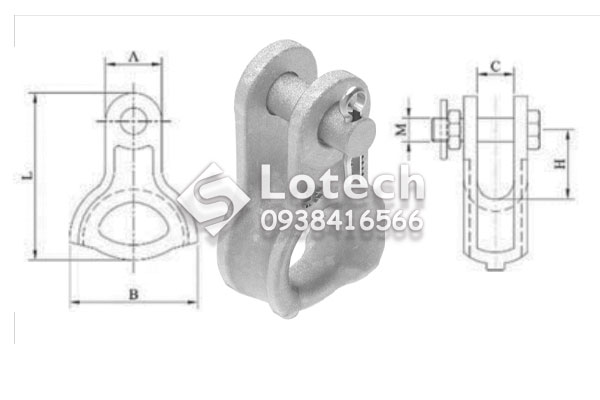 Bản vẽ cấu tạo mắt nối yếm cáp