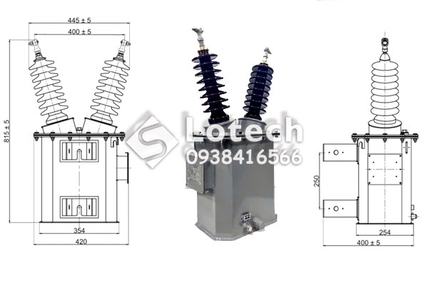 Bản vẽ cấu tạo máy biến áp cấp nguồn APM