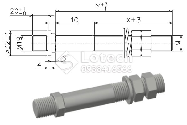 Bản vẽ cấu tạo ty sứ đứng Pinpost hãng Minh Long 2