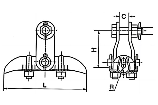 Bản vẽ khóa đỡ dây chống sét XGU Gulifa