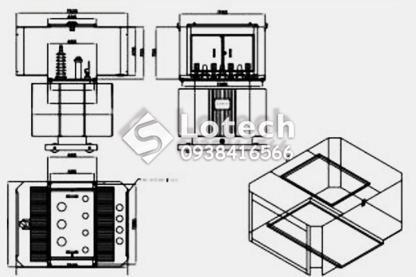 Bản vẽ thùng che đầu cực máy biến áp