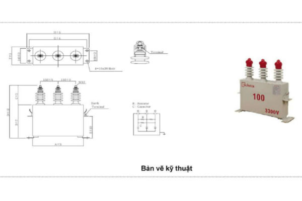 Bản vẽ tụ bù trung thế 3 pha Nuintek