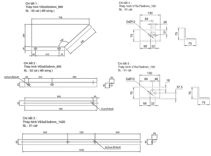 Bộ đà, xà lắp đặt dao cắt tụ bù trung áp