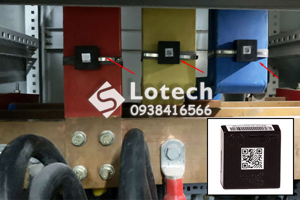 Cảm biến nhiệt độ không dây VTI Corp lắp đặt tại vị trí thanh cái tủ điện trung thế: