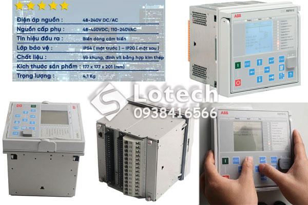 Cấu tạo và thông số Rơ le bảo vệ REF615 ABB