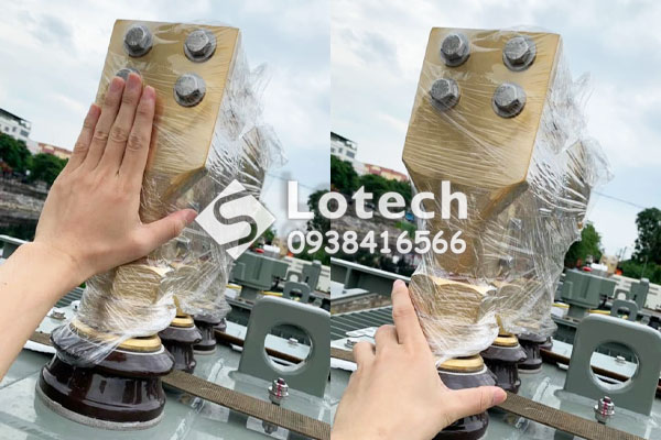 Đầu cosse sứ hạ thế máy biến áp dầu 3 pha