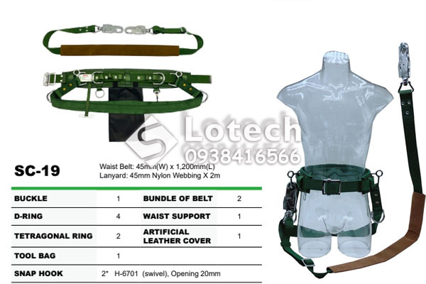 Dây an toàn đai bụng leo trụ Adela SC19