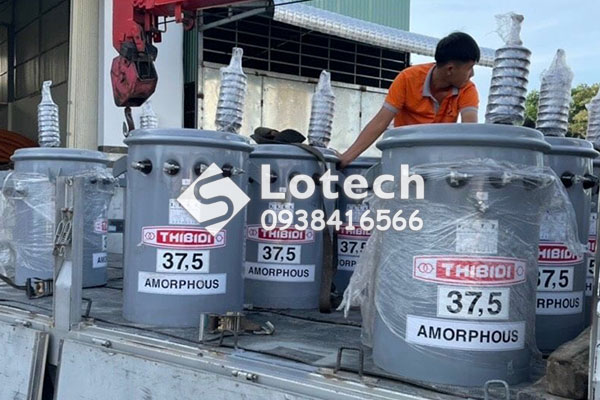 Giao hàng máy biến áp Amorphous 37.5kVA THIBIDI cho dự án