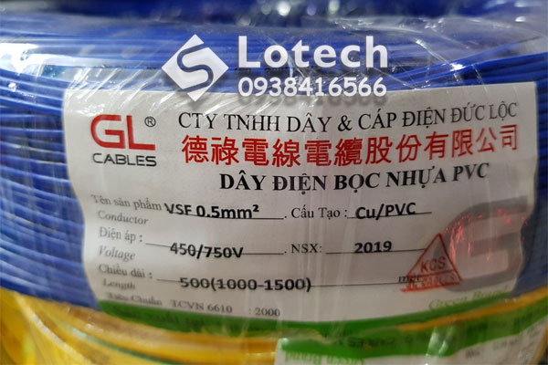 Lotech cung cấp dây điện bọc nhựa PVC - hãng GL Cables