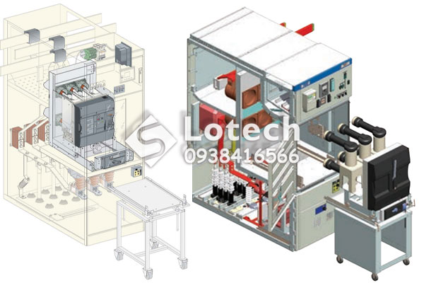 Sử dụng xe đẩy rút máy cắt VCB ra khỏi tủ trung thế