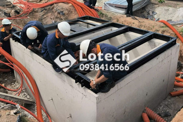 Thi công phần móng trạm kios hợp bộ