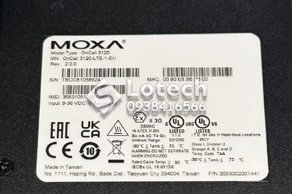 Thông tin sản phẩm bộ chuyển đổi Moxa Oncell  3210-LTE-1-EU