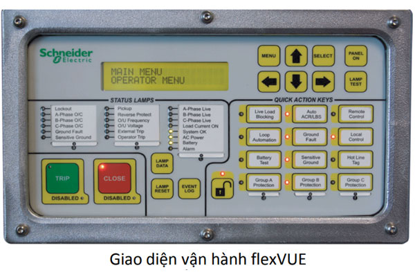 Giao diện vận hành flexVUE tủ điều khiển Recloser ADVC