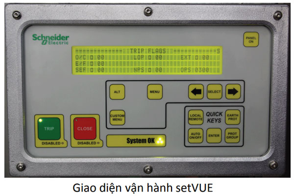 Tủ điều khiển Recloser ADVC giao diện vận hành setVUE