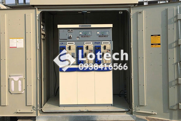 Tủ RMU 3 ngăn Aegis Plus 24kV lắp đặt trong vỏ tủ điện ngoài trời