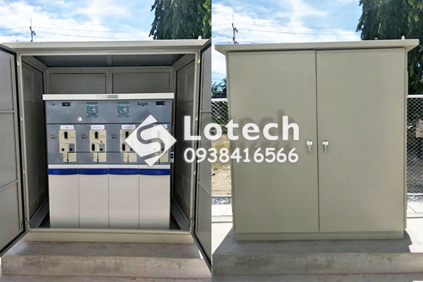 Tủ RMU 4 ngăn Aegis Plus 24kV lắp đặt trong vỏ tủ điện ngoài trời