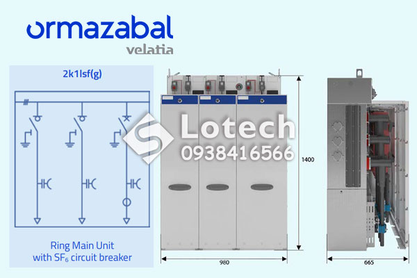 Tủ RMU Ormazabal ga/gae630 2k1lsf