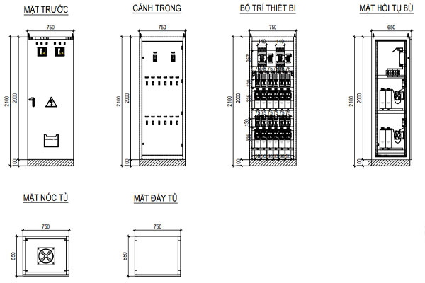 Tủ tụ bù trạm kios hợp bộ công suất nhỏ hơn 750kVA