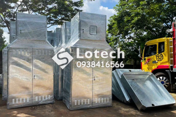 Vỏ trụ thép đỡ MBA tích hợp RMU ngăn hạ thế